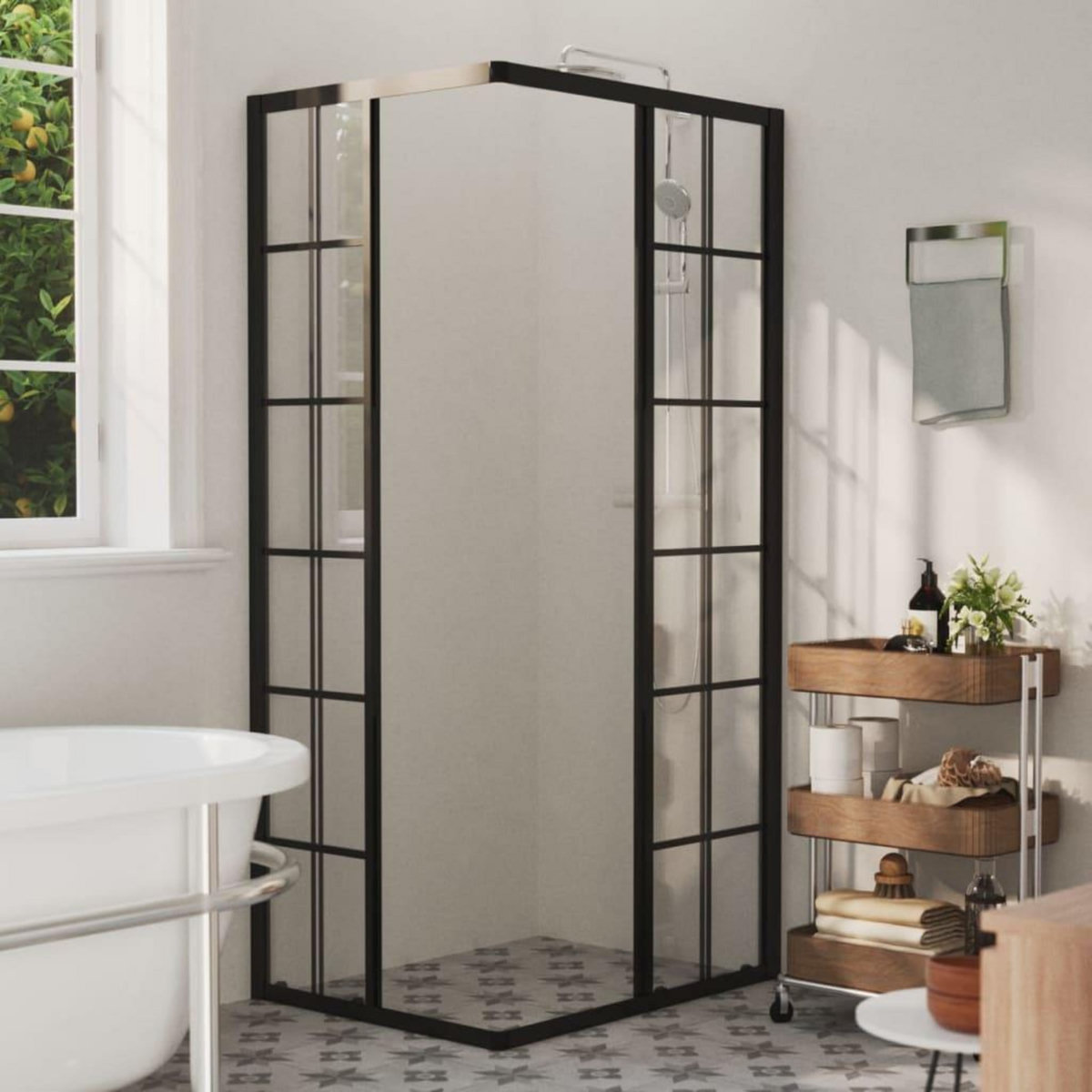 VIDAXL Cabine de douche ESG 90x70x180 cm
