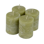 Paris Prix Lot de 4 Bougies Pilier  Rustique  5cm Tilleul