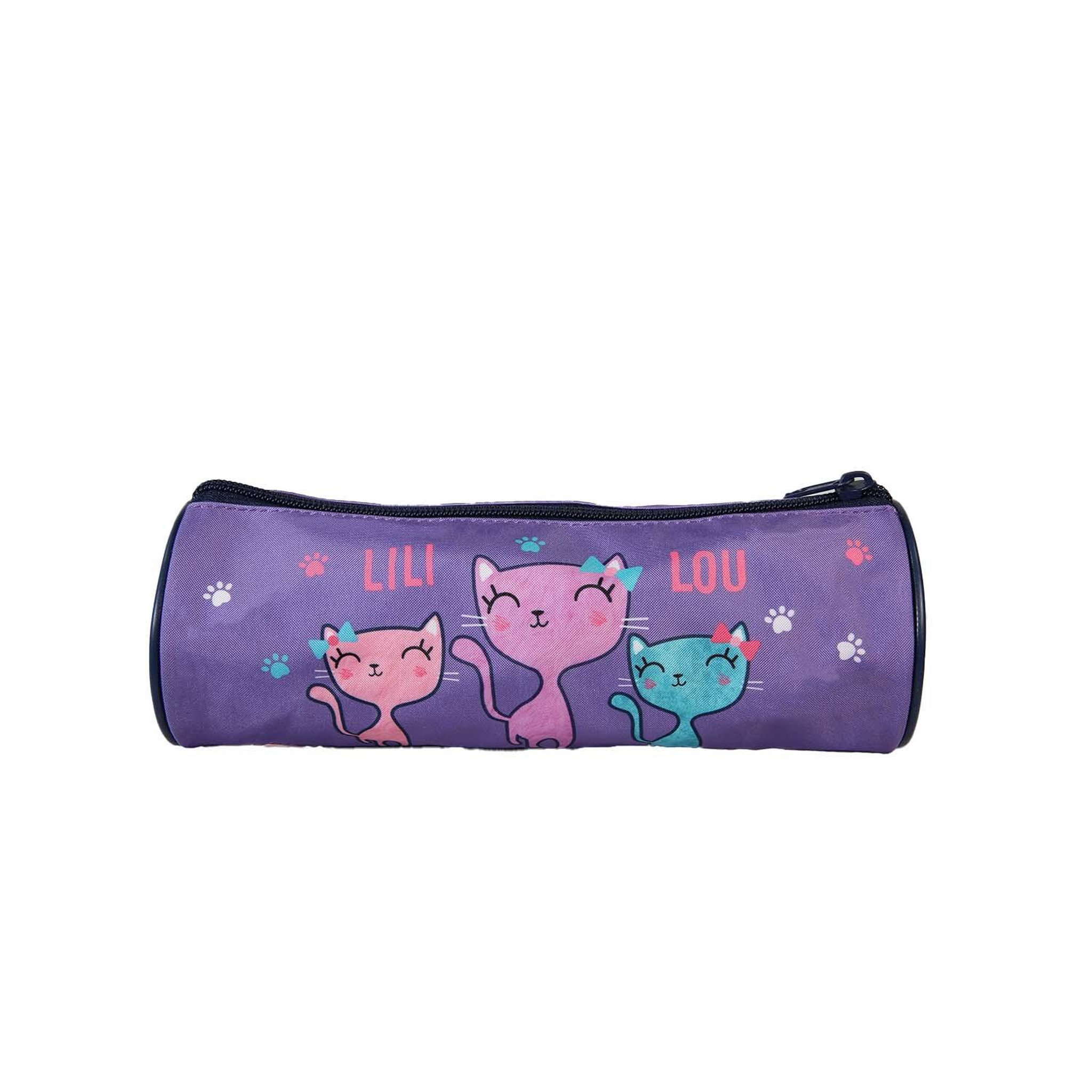 Voir la diapositive 4 : Bagtrotter Lili Lou - Trousse scolaire ronde - Violet - Fille - 1 compartiment