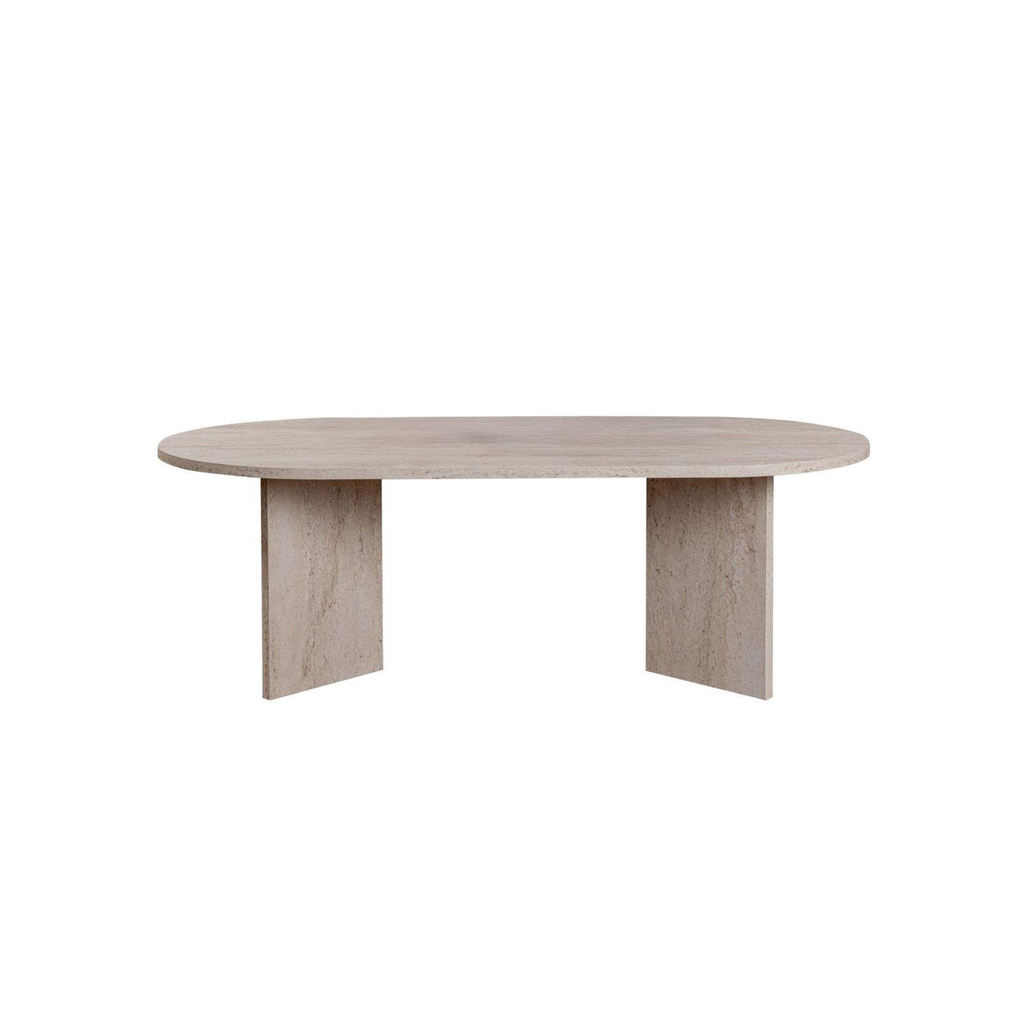 Voir la diapositive 4 : TOILINUX Table basse effet travertin sable - beige