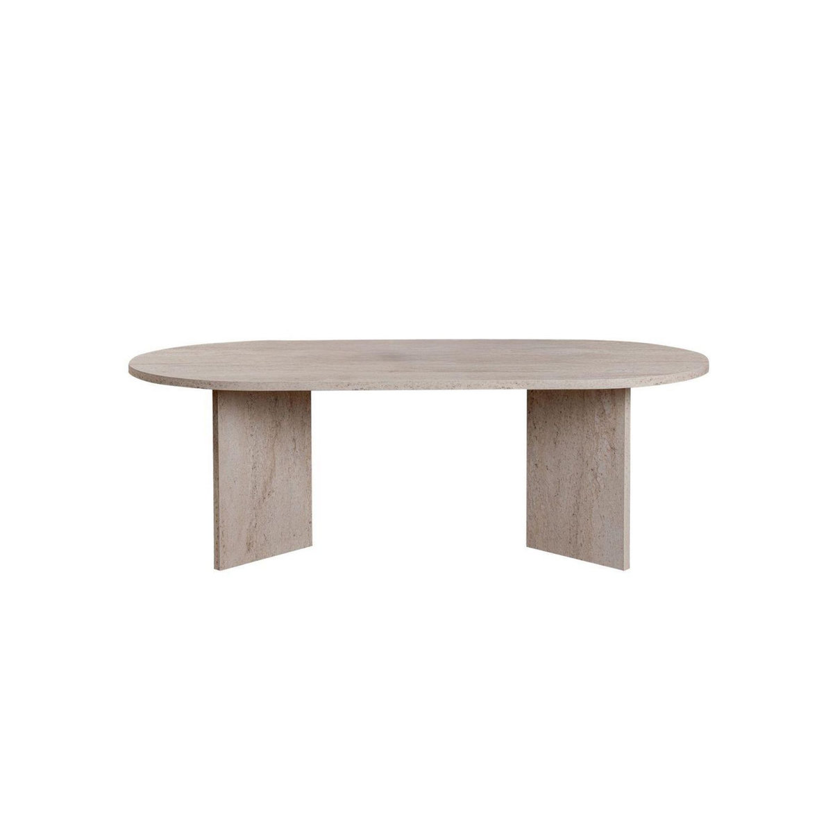 TOILINUX Table basse effet travertin SABLE - Beige