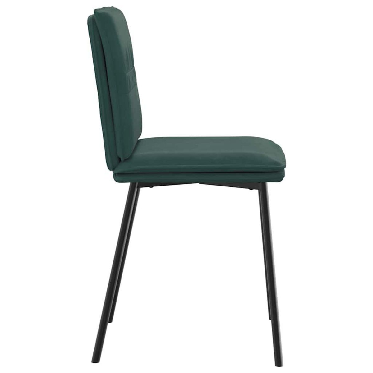 VIDAXL Chaises a manger lot de 6 vert fonce velours