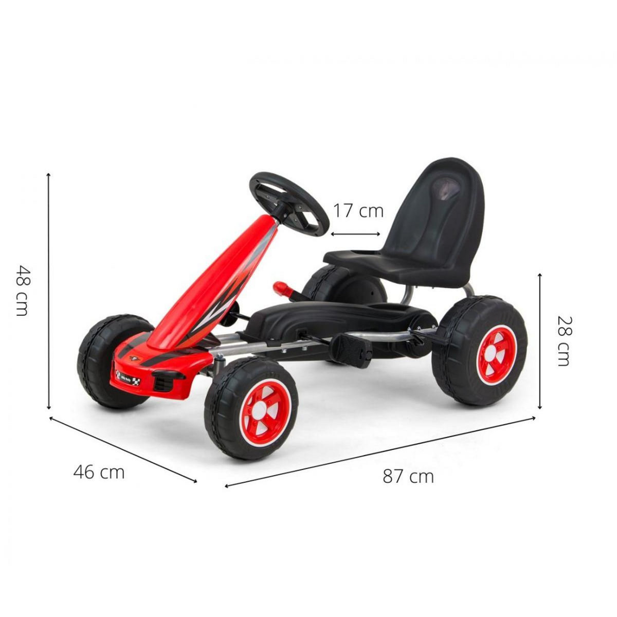 MILLY MALLY Kart à Pédales Sportif Viper Rouge pour Enfants