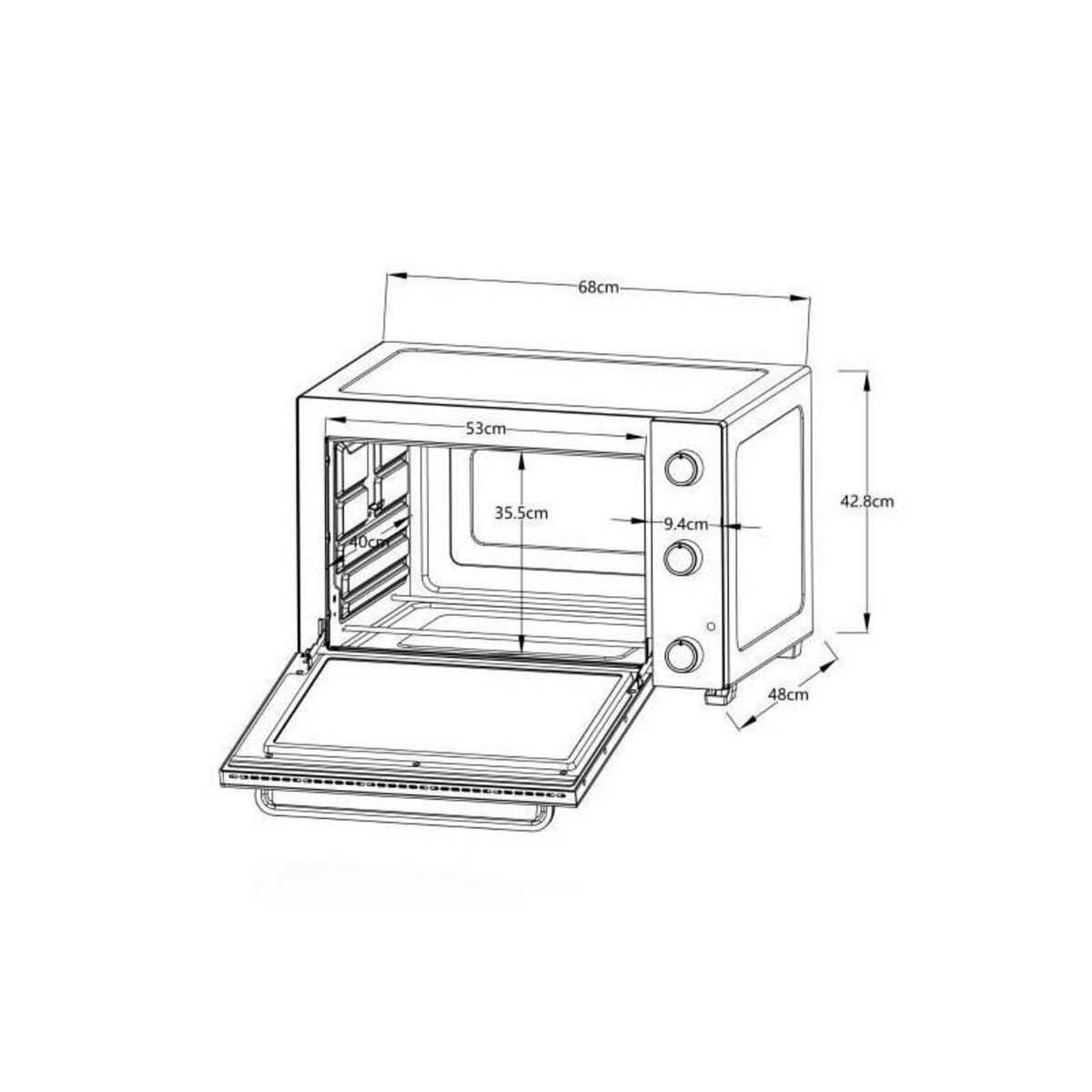 CONTINENTAL EDISON Minifour électrique -Chaleur tournante- CONTINENTAL EDISON - CEMF80B - Noir - L68 x H42,8 x P 48 cm