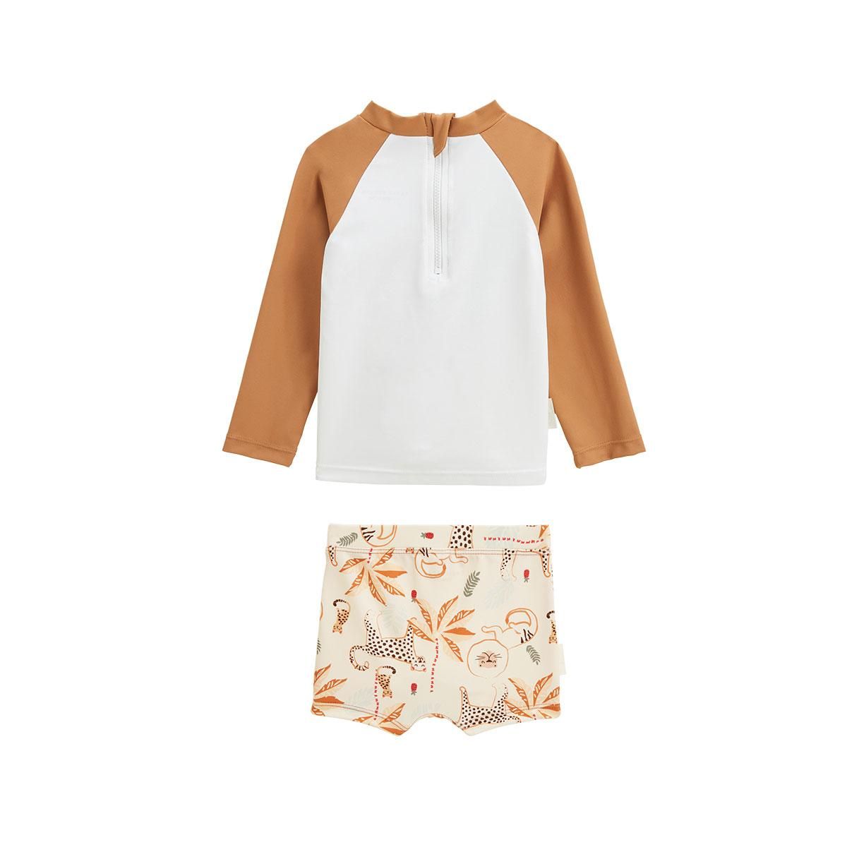 Petit Béguin Maillot de bain bébé 2 pièces t-shirt de protection UV & boxer Tango