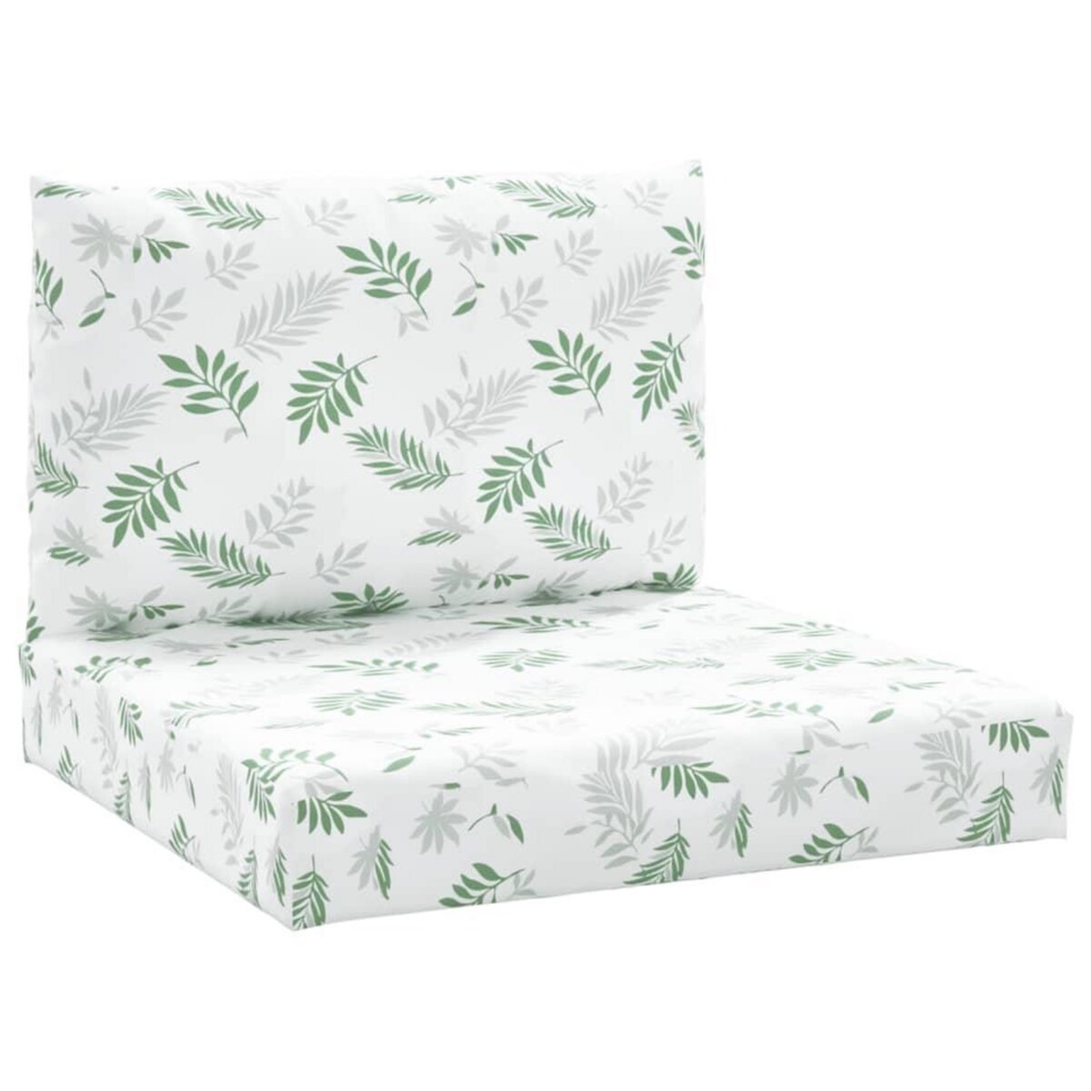 VIDAXL Coussins de palette lot de 2 motif de feuilles tissu Oxford