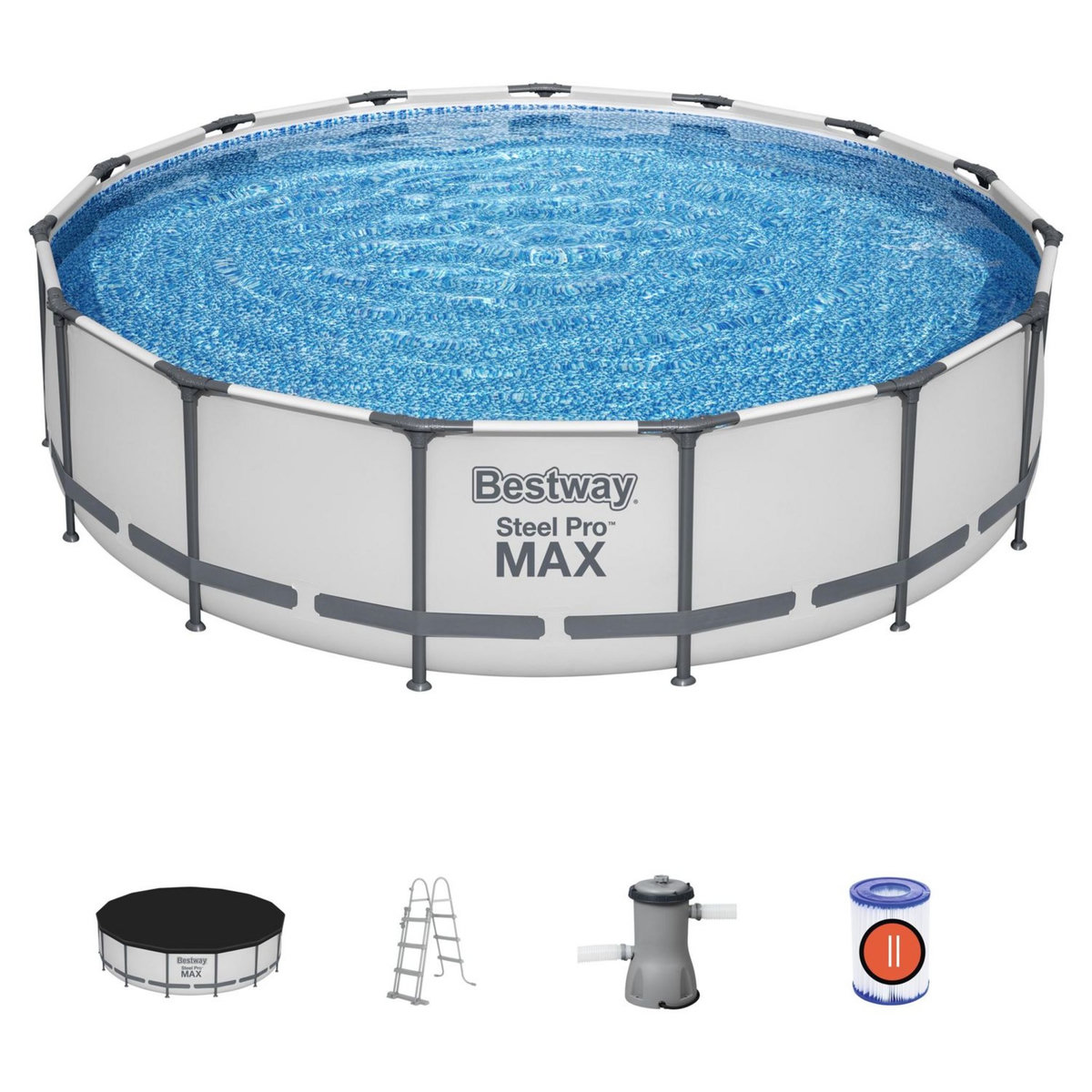 BESTWAY Piscine tubulaire ronde - 457x107cm - STEEL PRO MAX™