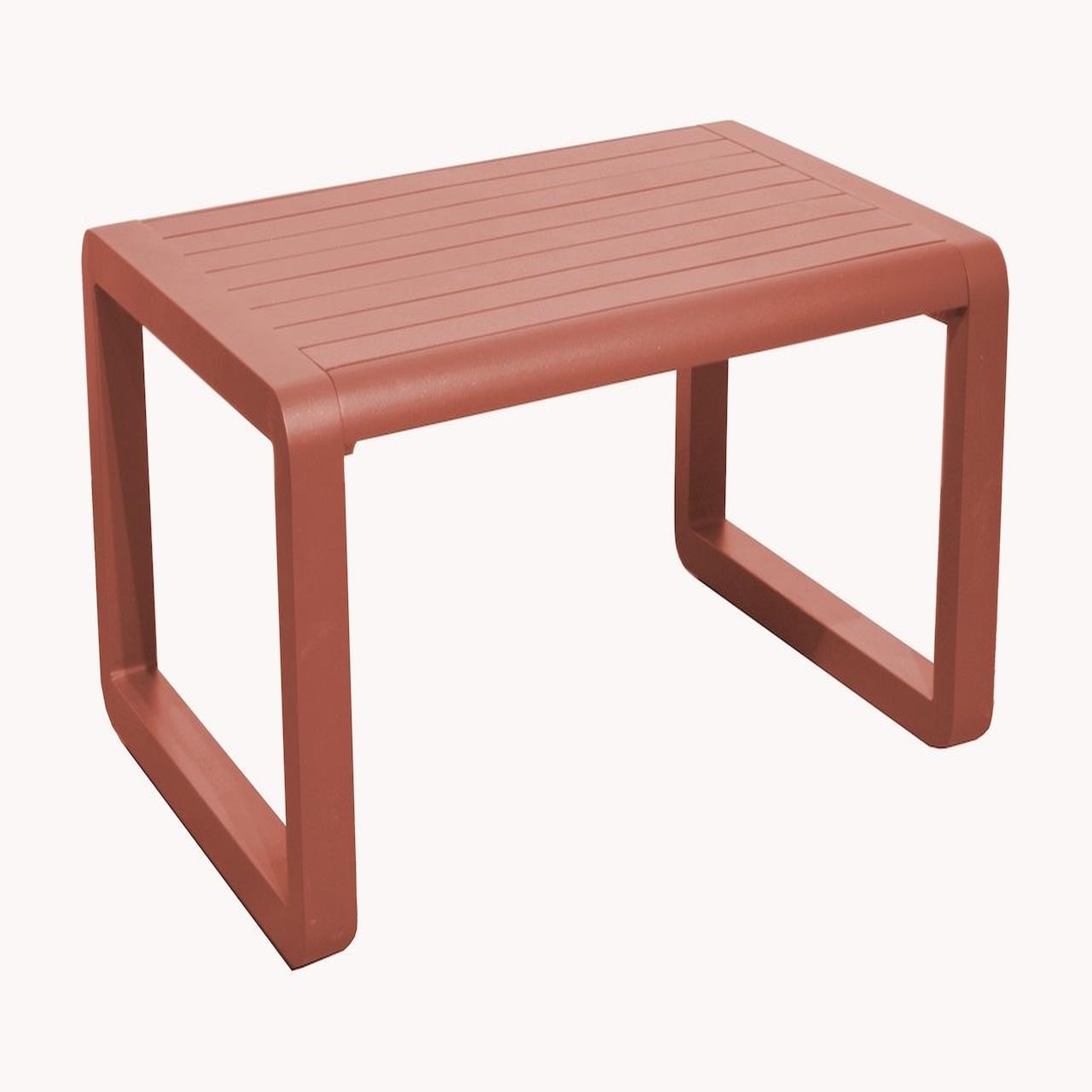 Proloisirs Table basse en aluminium à lattes - QUENZA II 90 x 60 - Coloris terra