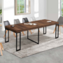 Voir la diapositive 2 : ID MARKET Table console extensible TORONTO 10 personnes 235 cm bois foncé design industriel