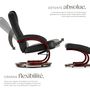 Voir la diapositive 3 : tectake Fauteuil relax pied rond avec repose-pieds noir/marron