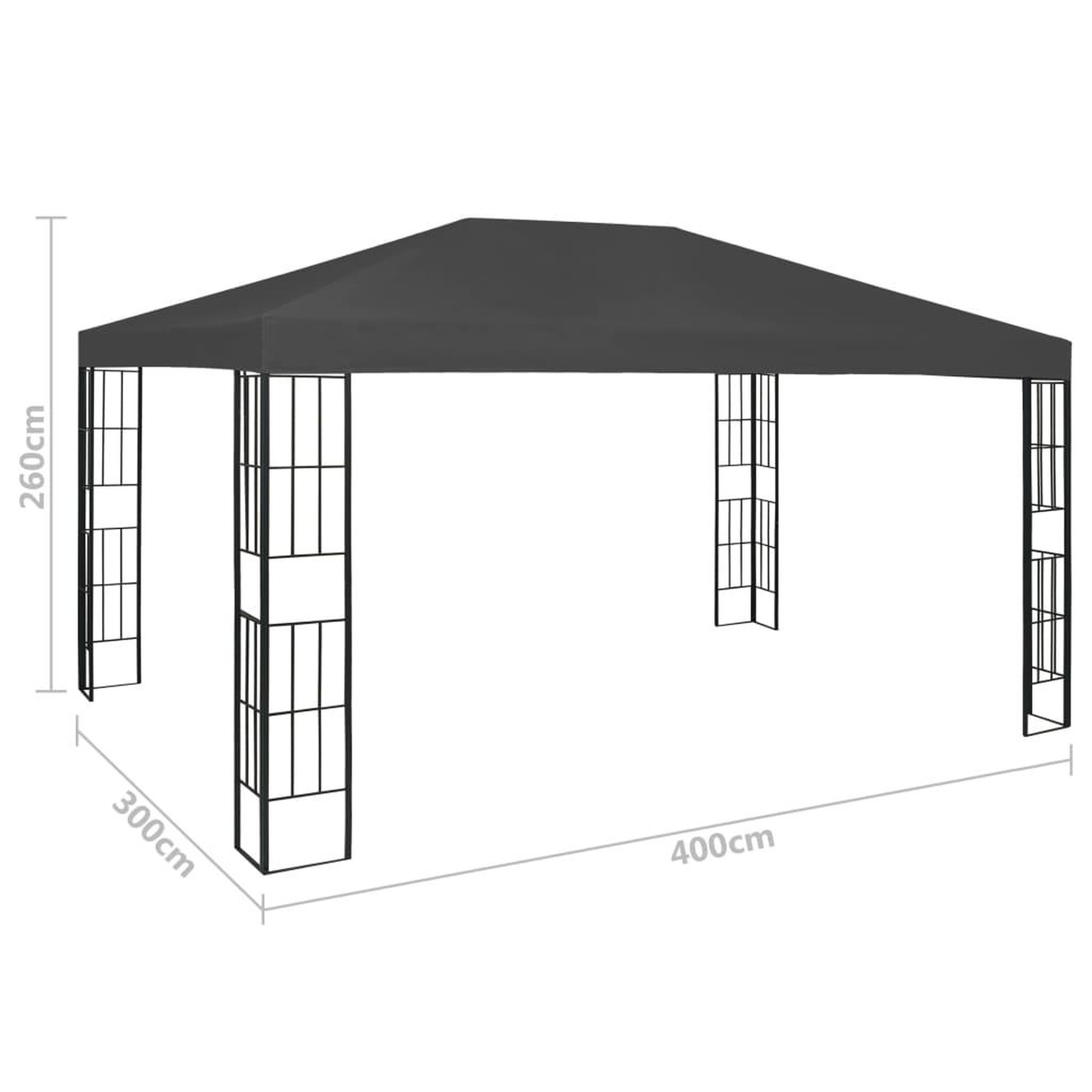 Voir la diapositive 6 : VIDAXL Tonnelle avec guirlande lumineuse a led 3x4 m anthracite