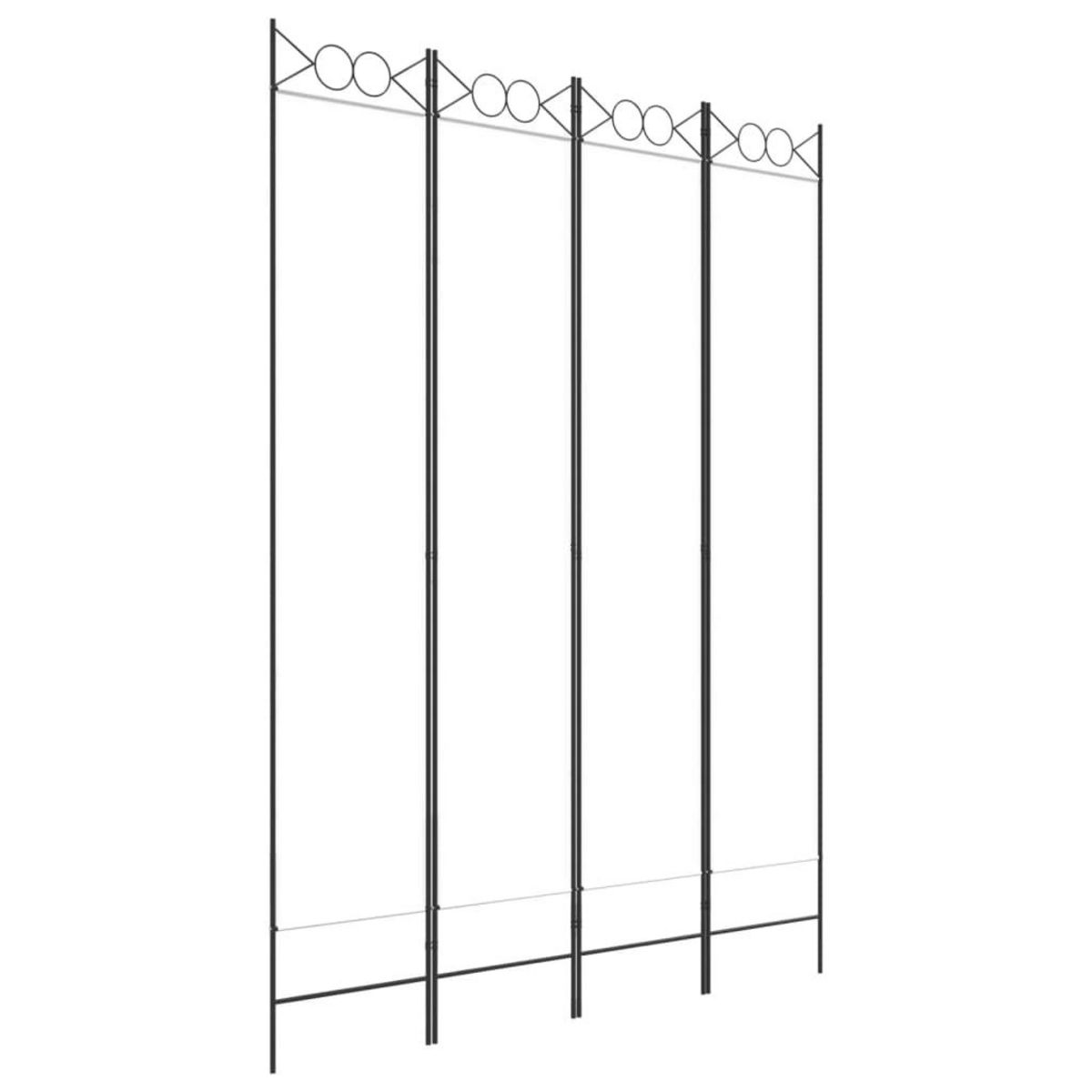 VIDAXL Cloison de separation 4 panneaux Blanc 160x220 cm Tissu