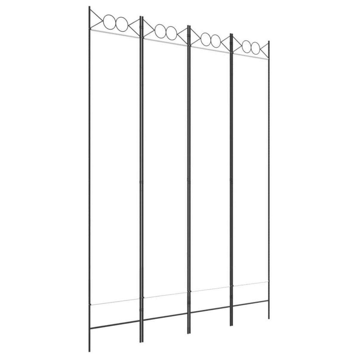 VIDAXL Cloison de separation 4 panneaux Blanc 160x220 cm Tissu