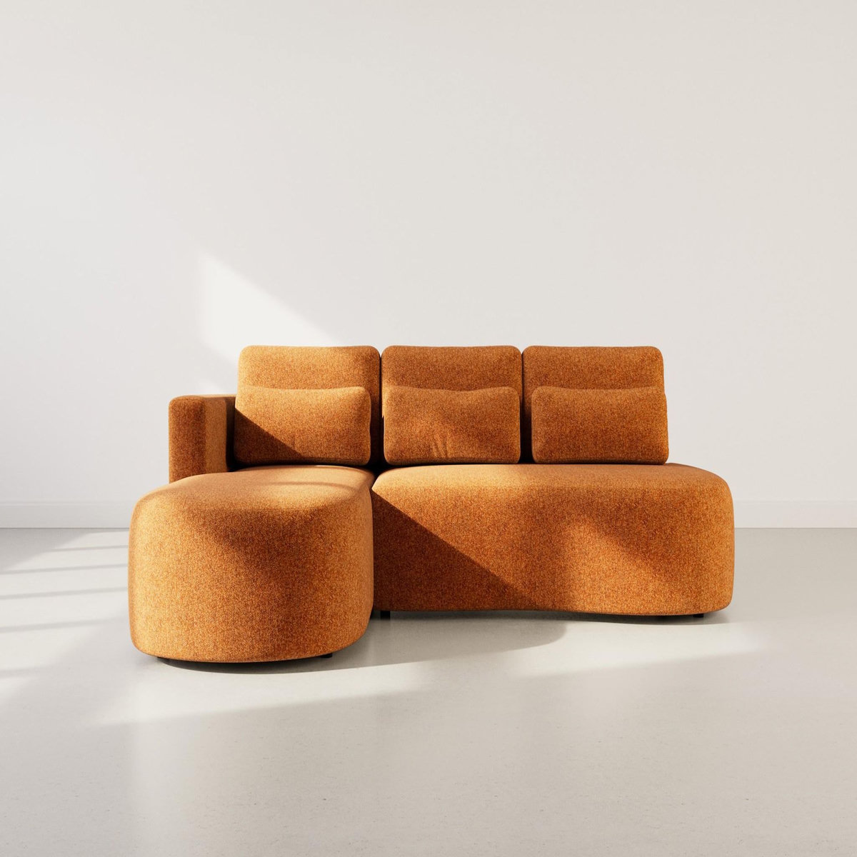 LISA DESIGN Mahina - canapé d'angle gauche 4 places convertible avec coffre en tissu texturé