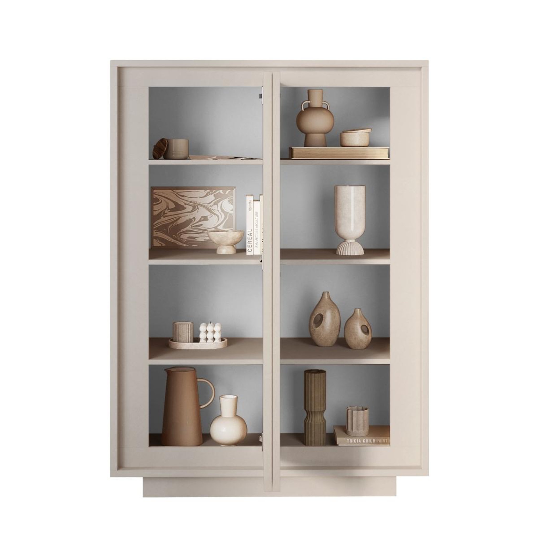 Voir la diapositive 3 : JLC KREATION Argentier-bar 2 portes chic et design coloris beige yori