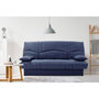Voir la diapositive 2 : MARKET24 Clic clac 3 places THELMA - Tissu Soro bleu foncé - Couchage 125x190 cm - L190 x P92 x H96 cm