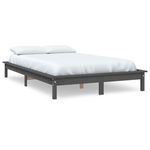 VIDAXL Cadre de lit sans matelas gris 140x190 cm bois de pin massif