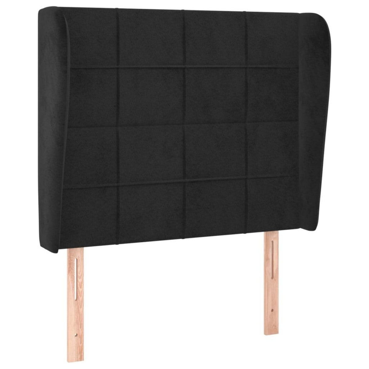VIDAXL Tete de lit avec oreilles Noir 103x23x118/128 cm Velours