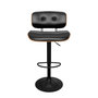 Voir la diapositive 6 : Rendez vous déco Chaise de bar réglable 65/86 cm en cuir synthétique noir - Melchior