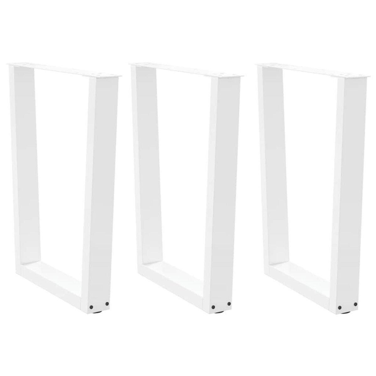 VIDAXL Pieds de table a manger forme de V 3 pcs blanc 70x(72-73,3) cm