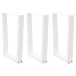 VIDAXL Pieds de table a manger forme de V 3 pcs blanc 70x(72-73,3) cm