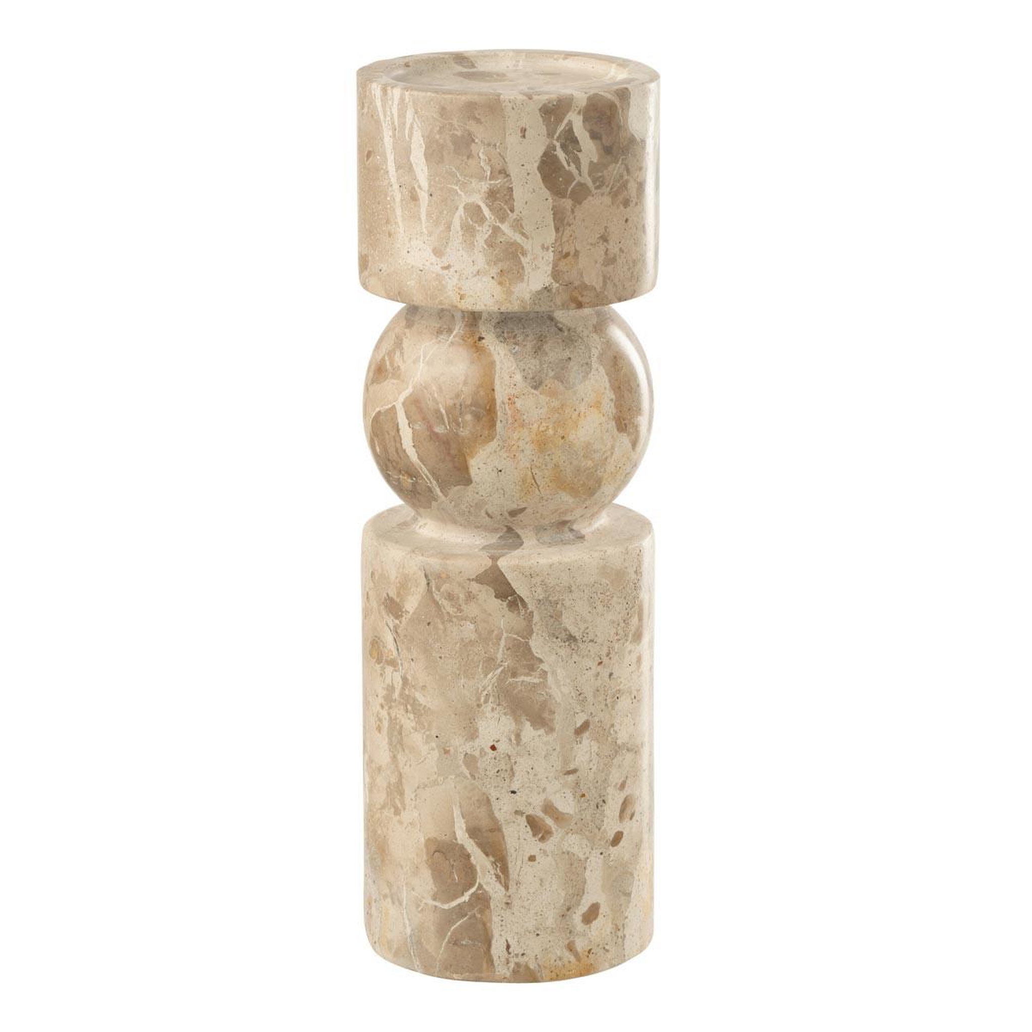 J-LINE Bougeoir en marbre  chance  30cm beige