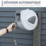 Voir la diapositive 4 : HOMCOM Enrouleur de tuyau à air comprimé - tuyau : 10 m + 0,9 m - Ø intérieur 3/8  (9,5 mm), 1/4  (6,35 mm) BSPT - dévidoir automatique pour tuyau d'air rétractable gris