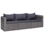 Voir la diapositive 1 : VIDAXL Meuble de jardin 3 pcs avec coussins Gris Resine tressee