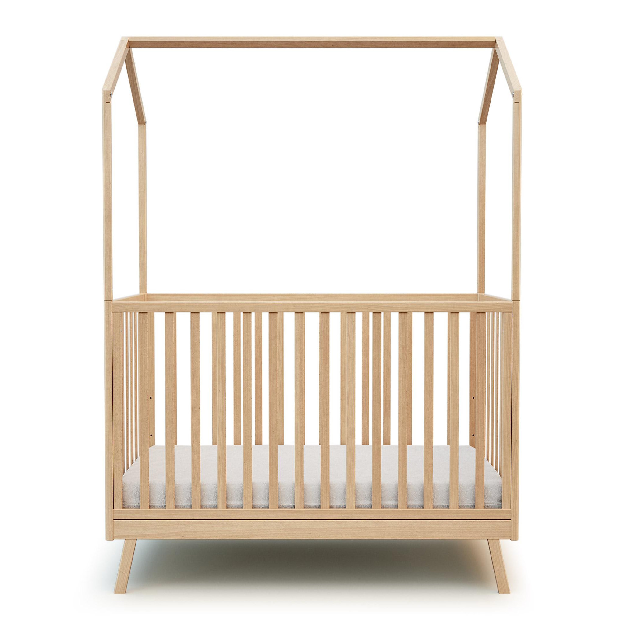 AT4 Lit cabane bébé évolutif CONFORT en bois. Coloris disponibles : Beige, Bicolore, Gris
