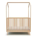 AT4 Lit cabane bébé évolutif CONFORT en bois. Coloris disponibles : Gris, Beige, Bicolore