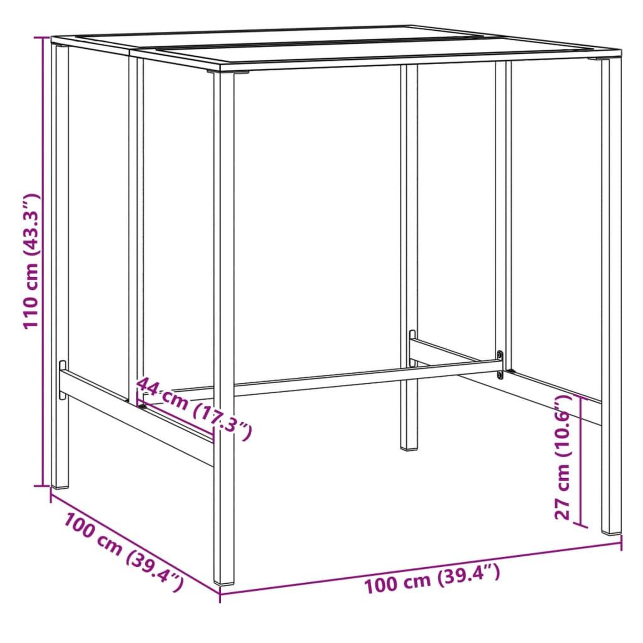 Voir la diapositive 6 : VIDAXL Ensemble de bar de jardin 7 pcs noir acier enduit de poudre