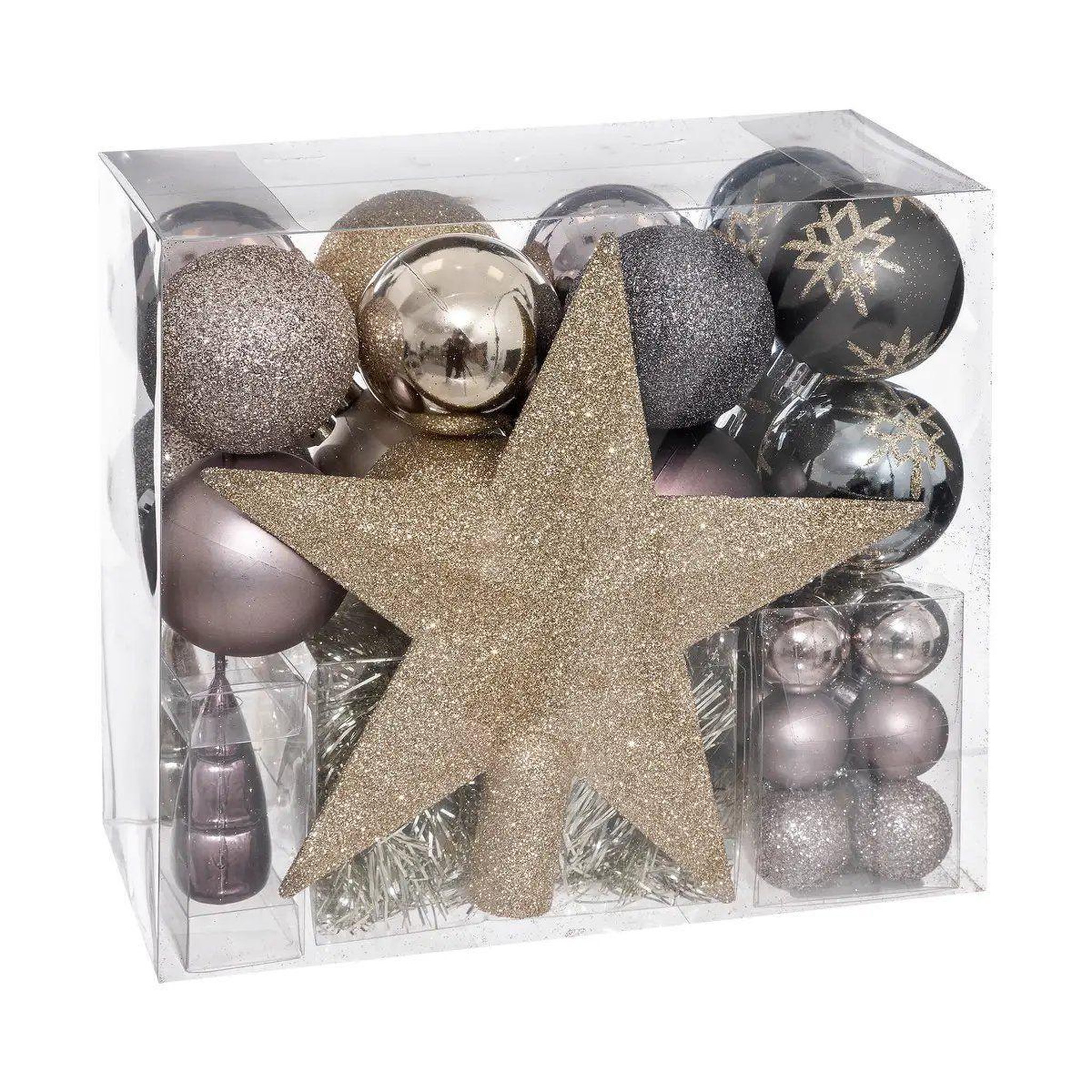FEERIC LIGHT & CHRISTMAS Kit 44 pièces déco noël  manoir  24cm gris