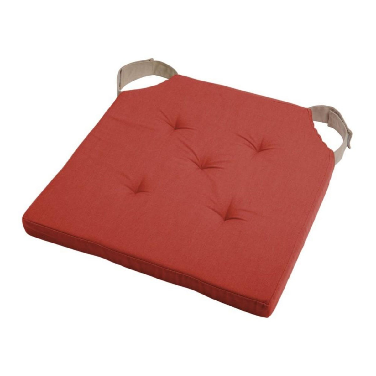 STOF Lot de 4 galettes de chaise Duo velcro 38x38 Terracotta lin