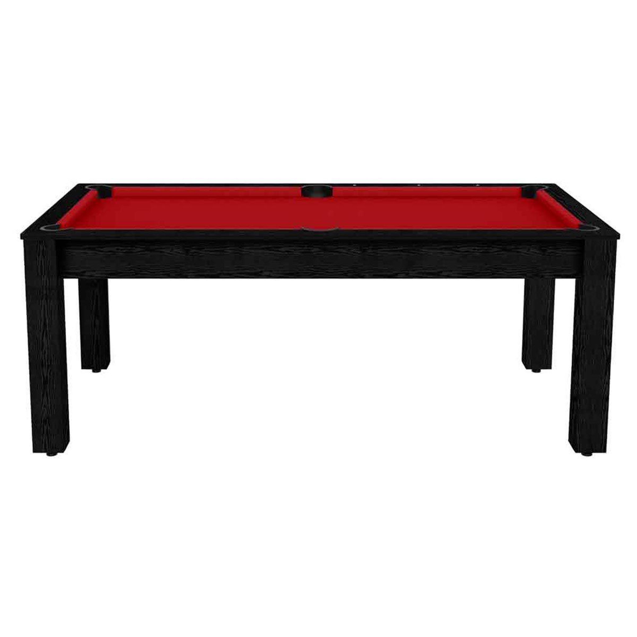 Voir la diapositive 1 : DE FAUGERES Table de Billard Convertible  Oregon  213cm Noir & Rouge