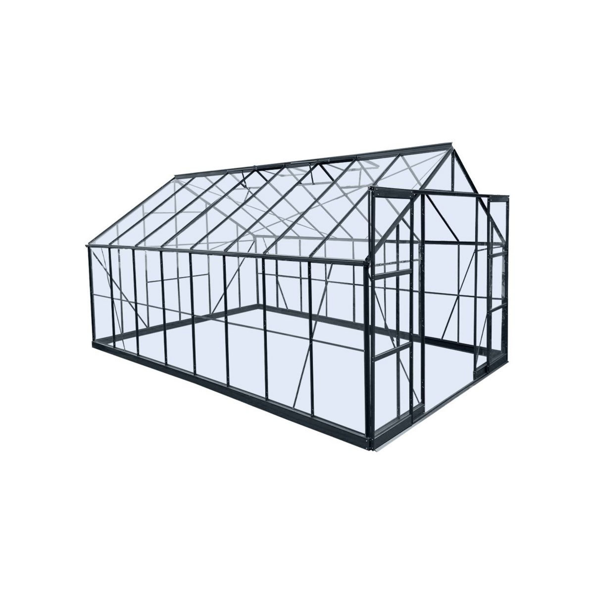 GREEN PROTECT Serre de jardin en verre trempé 14,52m² 