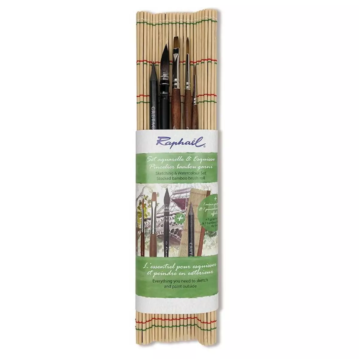  Set de 4 pinceaux en bambou + 1 monolith pour aquarelle