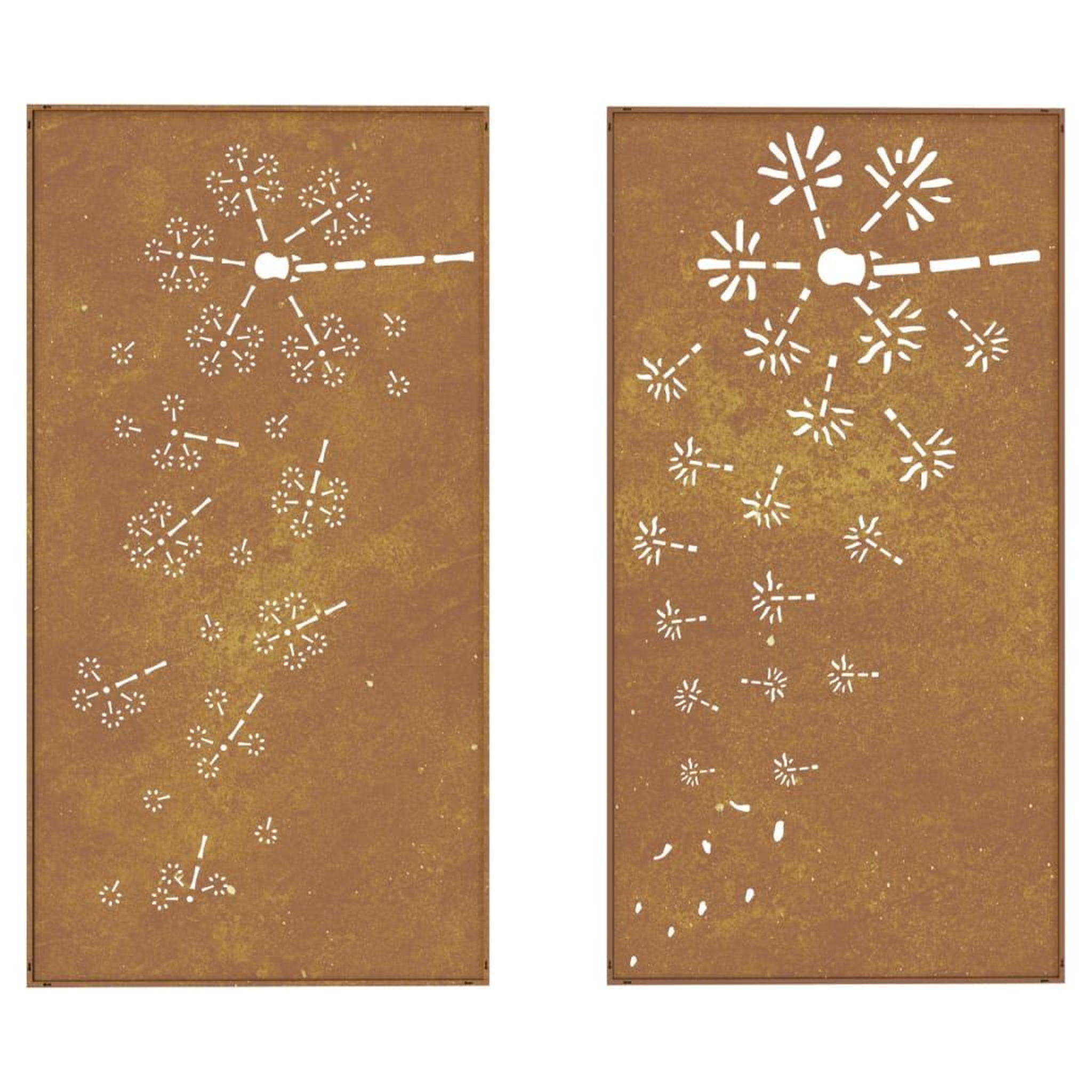 Voir la diapositive 5 : VIDAXL Decorations murales de jardin 2pcs 105x55 cm design de fleur