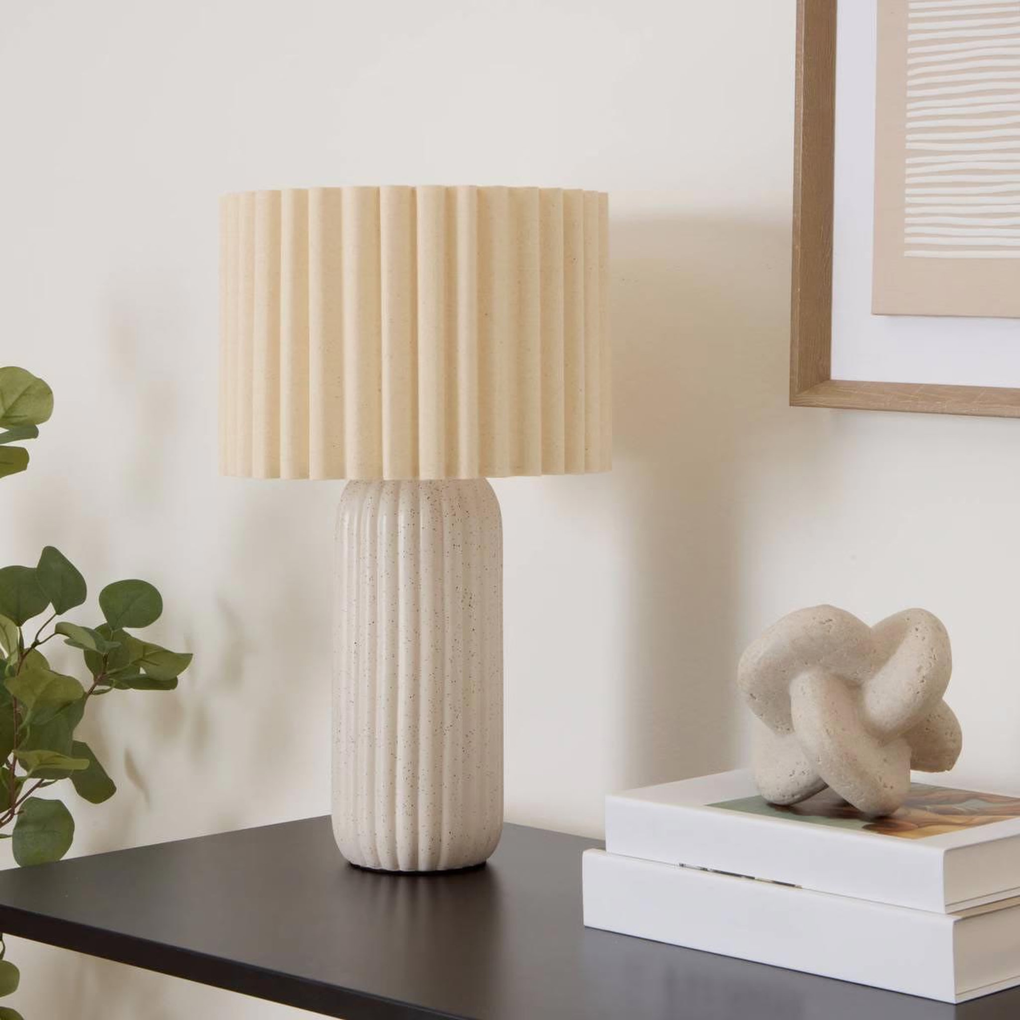 Voir la diapositive 5 : ATMOSPHERA Lampe Moucheté en Céramique  Kenan  43cm Beige