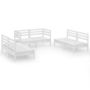 Voir la diapositive 2 : VIDAXL Salon de jardin 6 pcs Blanc Bois de pin massif