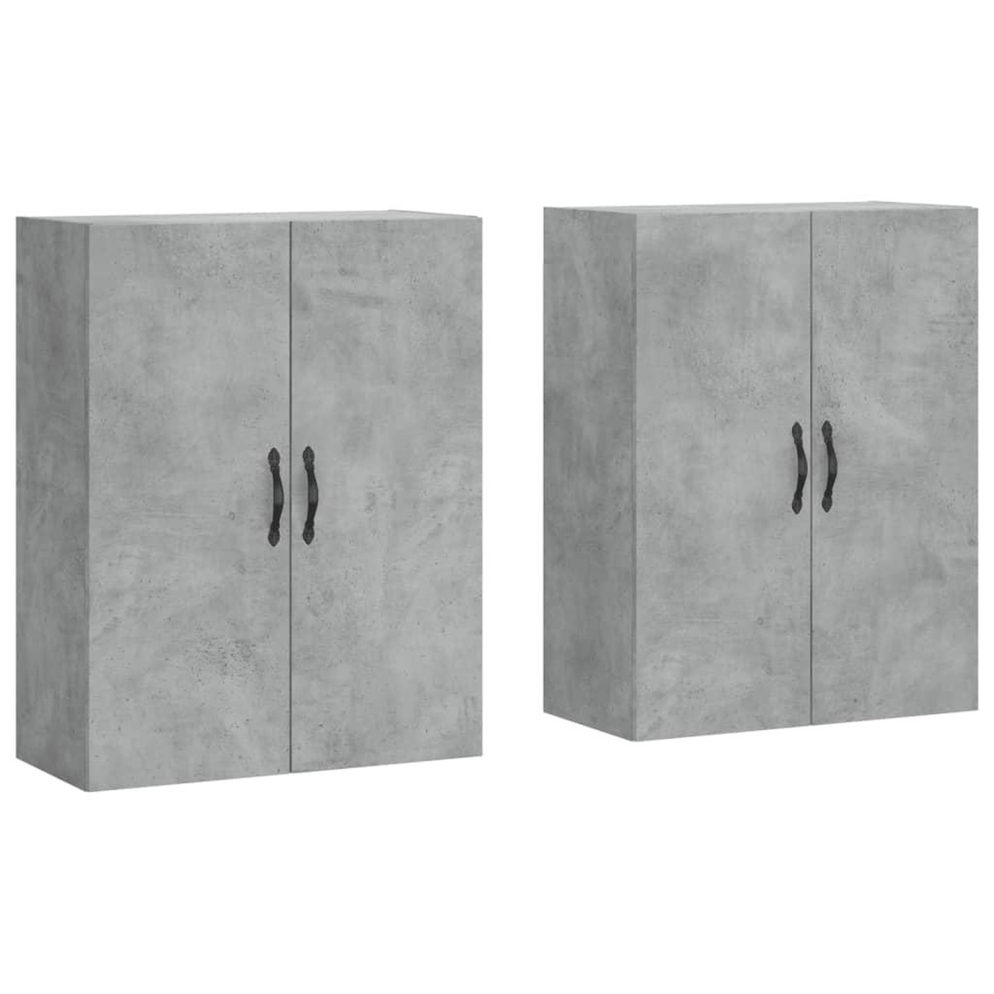 Voir la diapositive 2 : VIDAXL Armoires murales 2 pcs gris beton bois d'ingenierie