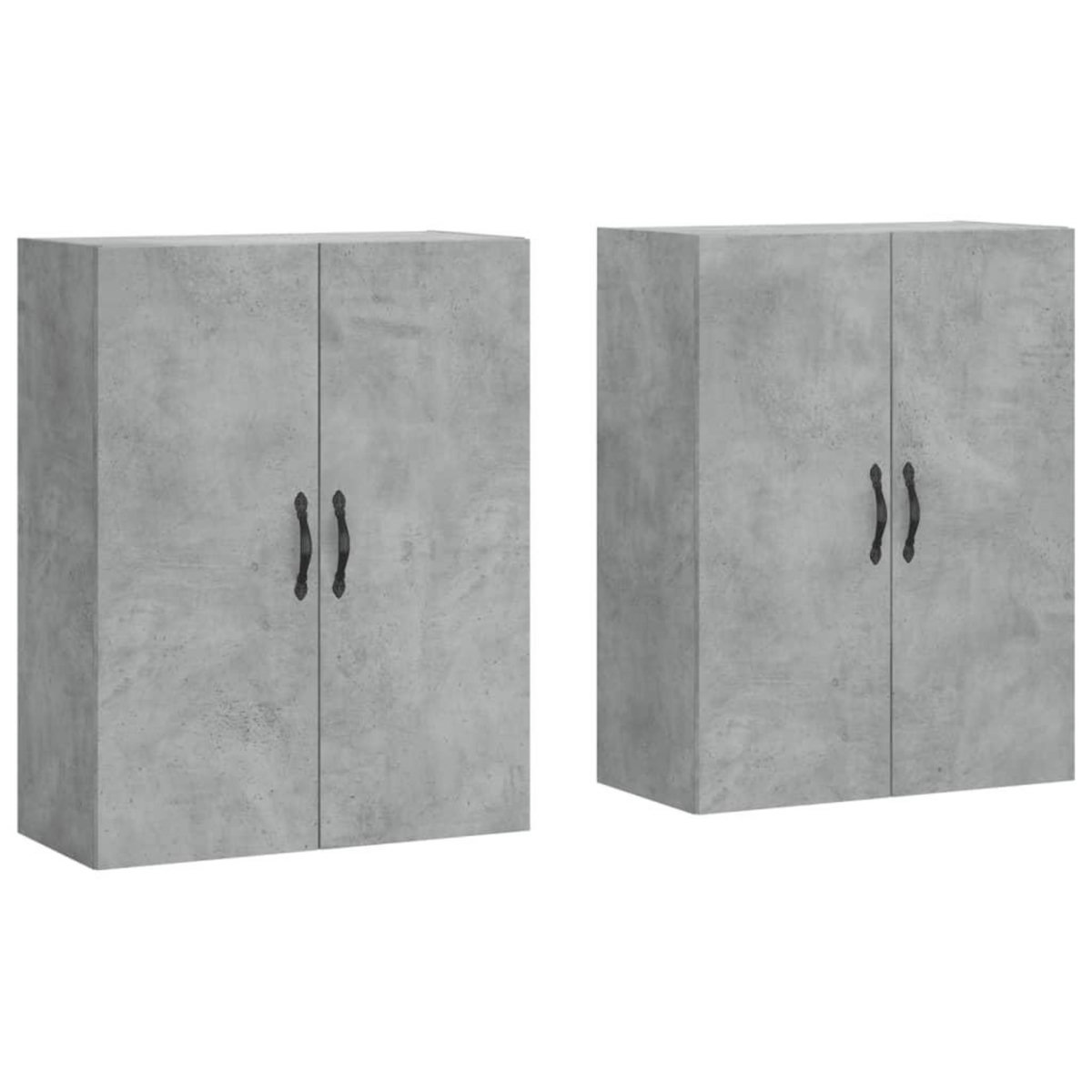 VIDAXL Armoires murales 2 pcs gris beton bois d'ingenierie