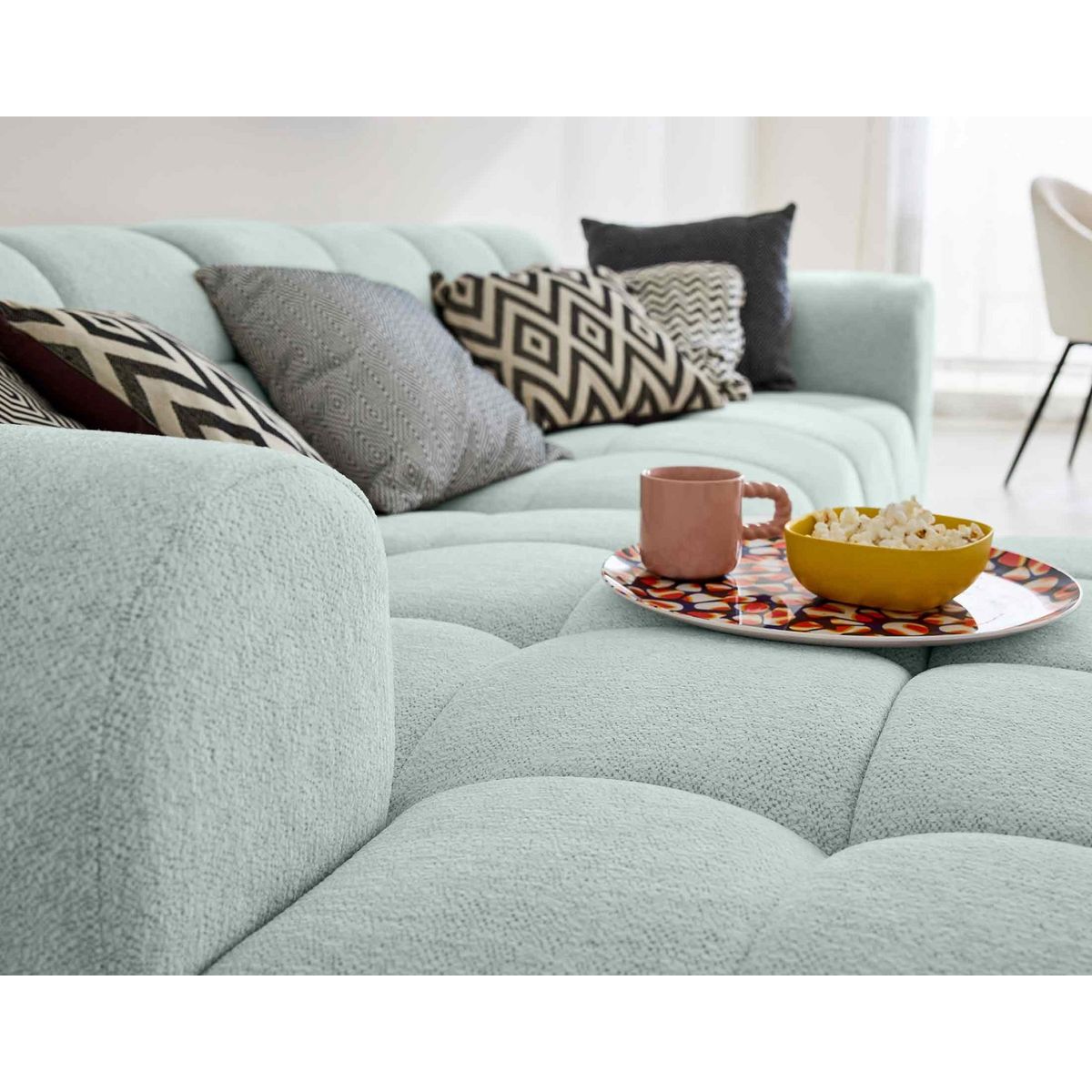 LISA DESIGN Ray - canapé d'angle gauche - 4 places - en tissu texturé