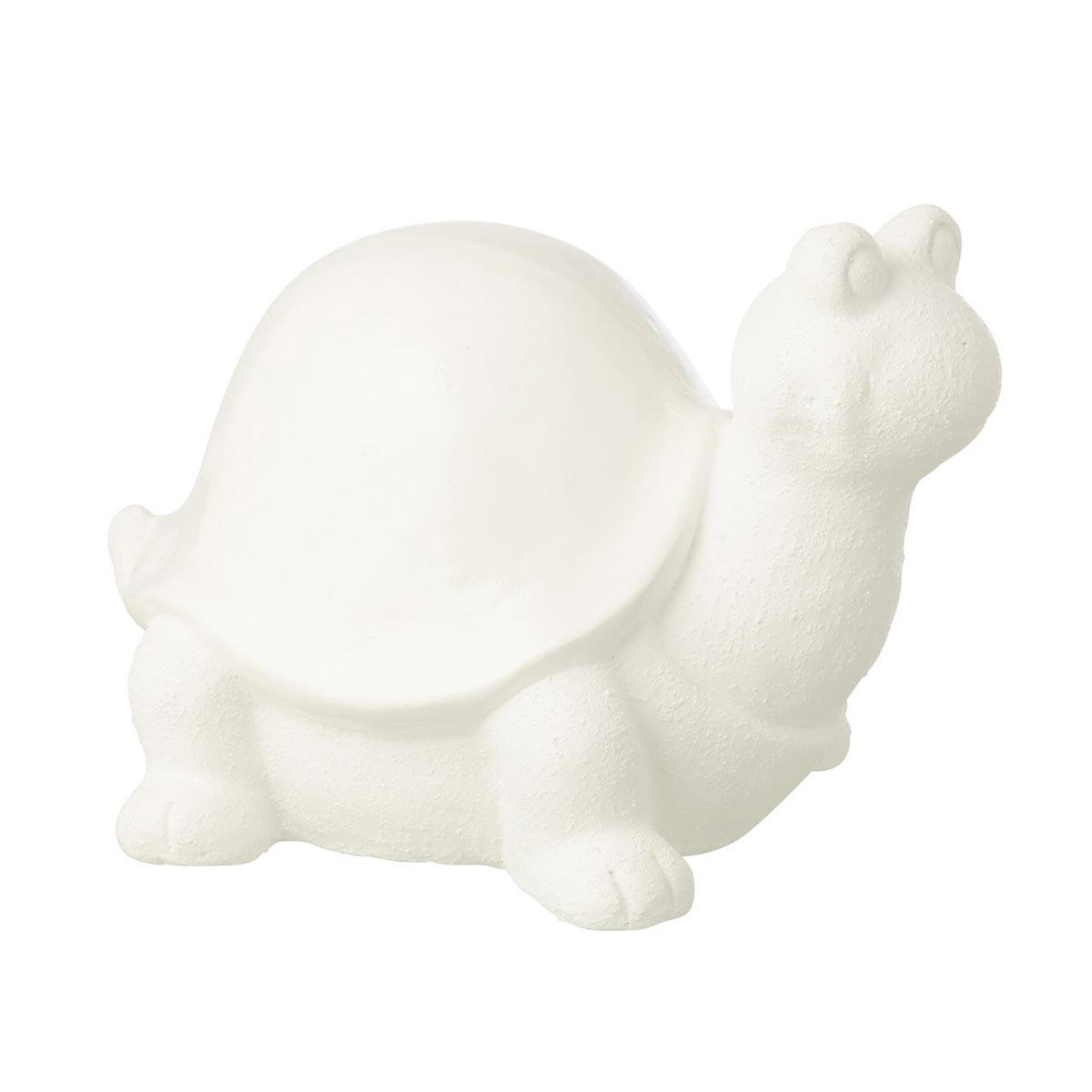 J-LINE Statuette tortue d'extérieur  jardin  37cm blanc