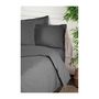Voir la diapositive 2 : GENERIQUE Parure de lit - 1 housse de couette 220 x 240 cm + 2 taies d'oreiller 60 x 60 cm - 100% coton renforcé - Anthracite
