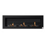 Voir la diapositive 1 : HOMCOM Cheminée bioéthanol murale design Bauhaus - triple brûleur 1 L - pare-feu verre trempé, kit fixation inclus - acier inox. acier dépoli noir