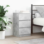 VIDAXL Tables de chevet avec 3 tiroirs 2 pcs gris beton 39x35x65 cm