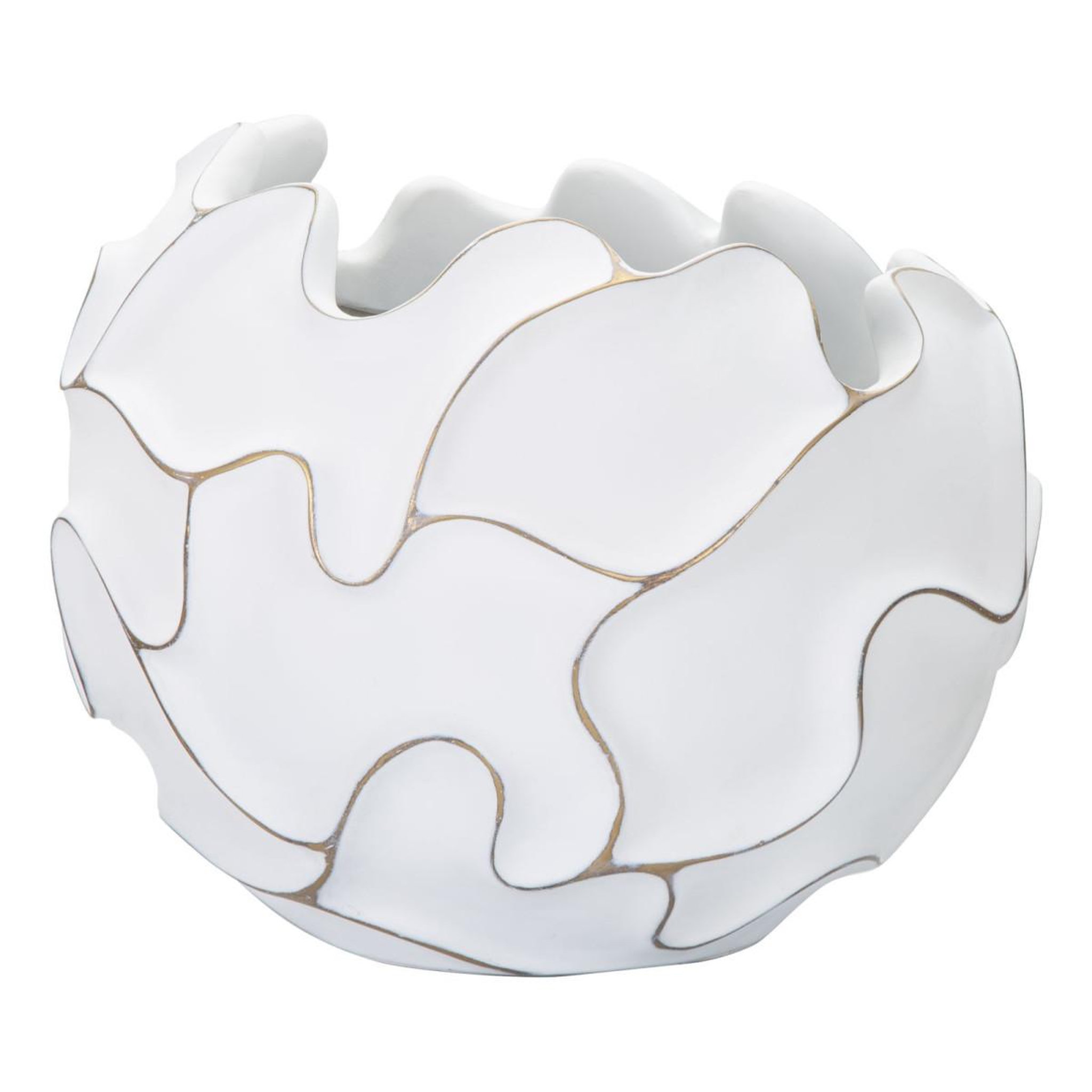 Paris Prix Cache-pot design en relief  lines  44cm blanc