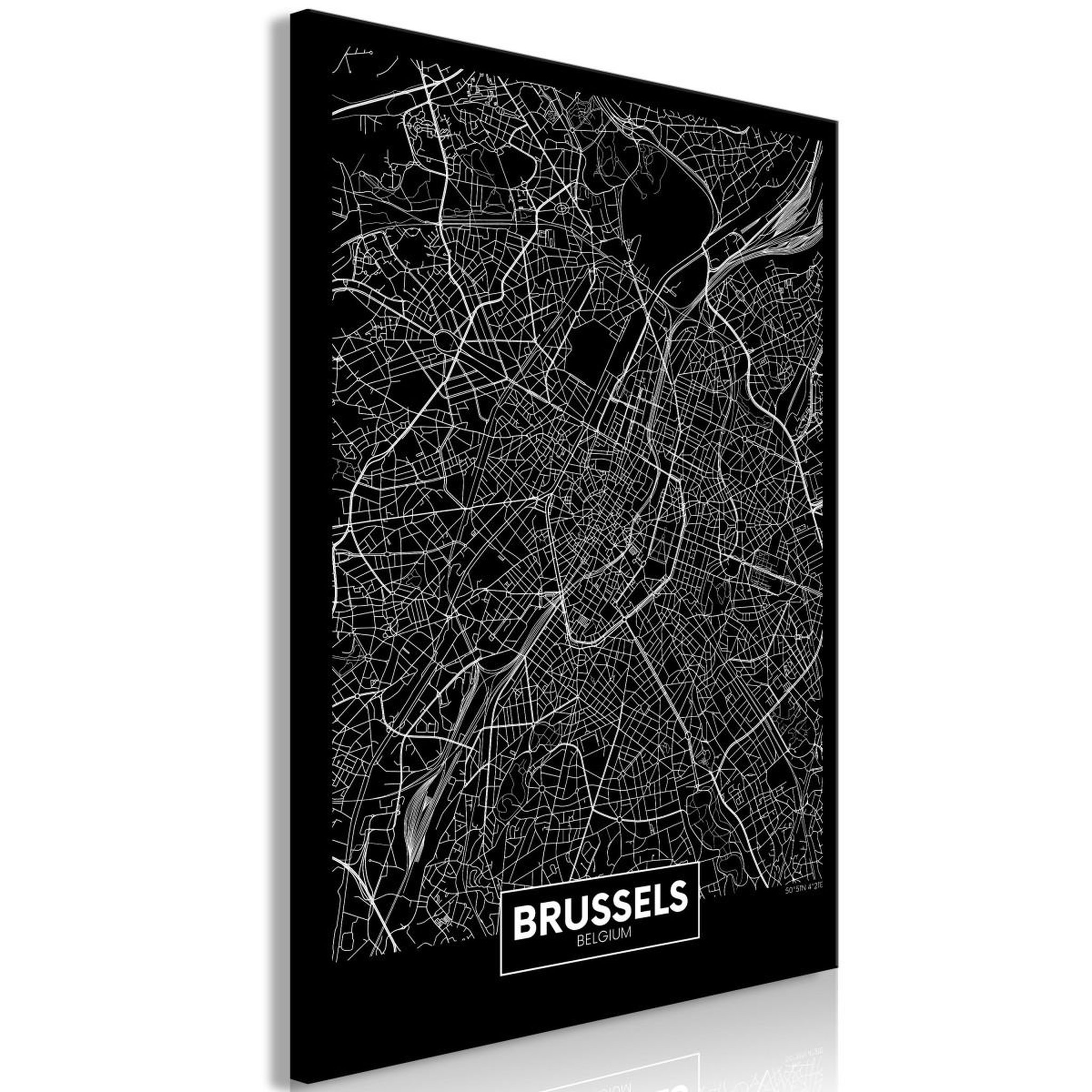 Voir la diapositive 1 : Paris Prix Tableau Imprimé  Dark Map of Brussels