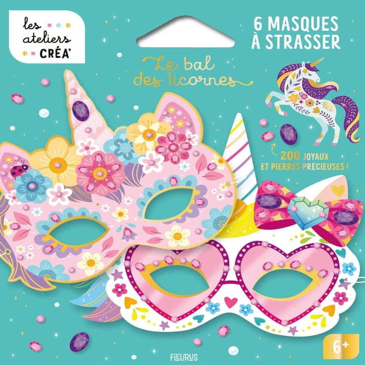 LE BAL DES LICORNES. COFFRET AVEC 6 MASQUES A STRASSER, Fabre Léa