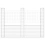 Voir la diapositive 3 : VIDAXL Panier de gabion en forme de U avec 3 poteaux Fer 260x20x200 cm
